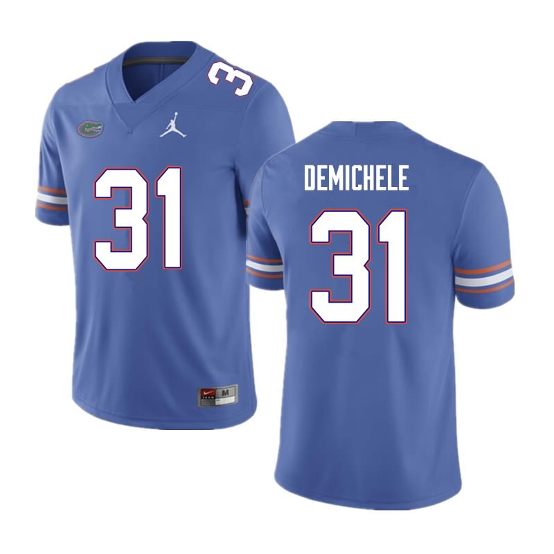 Men's NCAA Florida Gators Chase DeMichele #31 Stitched Authentic Nike Blue College Football Jersey UCO0065VC